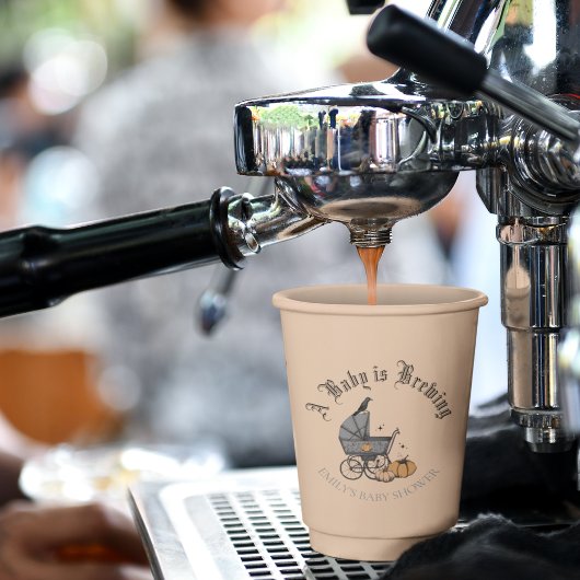 ベビーは醸造秋ベビーシャワーオレンジ 紙コップ