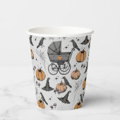 ベビーは醸造秋ベビーシャワーグレー 紙コップ (裏面)