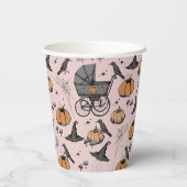 ベビーは醸造秋ベビーシャワー赤面ピンク 紙コップ (裏面)