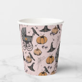 ベビーは醸造秋ベビーシャワー赤面ピンク 紙コップ (正面)