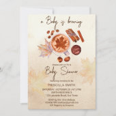 ベビーは醸造秋秋のベビーシャワー 招待状 (正面)