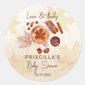 ベビーは醸造秋秋の赤ちゃんシャワーの好意 ラウンドシール (正面)