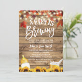 ベビーは醸造紅葉素朴ベビーシャワー 招待状 (スタンド正面)