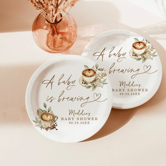 ベビーは醸造紙プレート、コーヒーベビーシャワー ペーパープレート