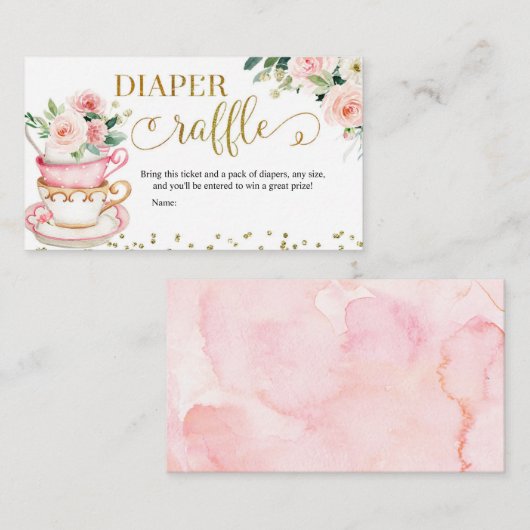 ベビーは醸造茶パーティーおむつラッフルエンクロシュル エンクロージャーカード (正面/裏面)