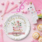 ベビーは醸造茶パーティーシャワー紙プレート ペーパープレート (パーティー)