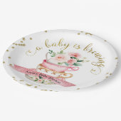 ベビーは醸造茶パーティーシャワー紙プレート ペーパープレート (アングル)