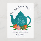 ベビーは醸造茶パーティーベビーシャワー招待状 ポストカード (正面)