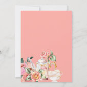 ベビーは醸造赤面フラワーベビーシャワー茶Inv 招待状 (裏面)