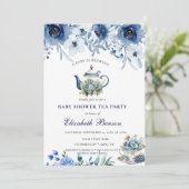 ベビーは醸造赤面フラワーベビーシャワー茶Inv 招待状 (スタンド正面)