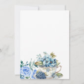 ベビーは醸造赤面フラワーベビーシャワー茶Inv 招待状 (裏面)