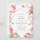 ベビーは醸造赤面花ベビーシャワー茶 招待状 (正面)