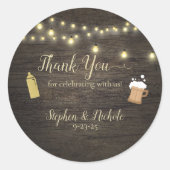 ベビーは醸造金ゴールド赤ちゃんシャワーありがとう ラウンドシール (正面)