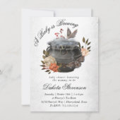 ベビーは醸造 |おもしろいハロウィーンスタイルベビーシャワー 招待状 (正面)