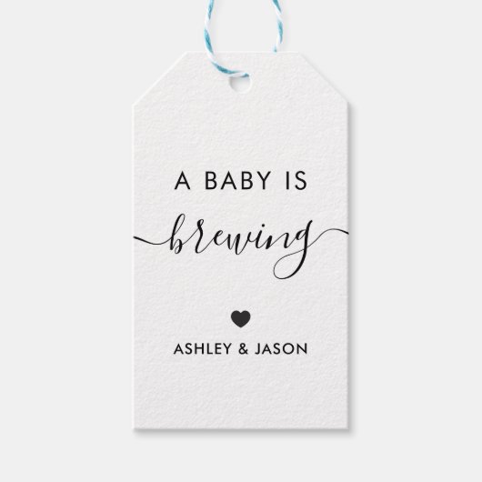 ベビーは醸造、コーヒーギフトラベル、クラフト ギフトタグ (正面)