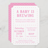 ベビーは醸造、シャワー招待状 招待状 (正面/裏面)
