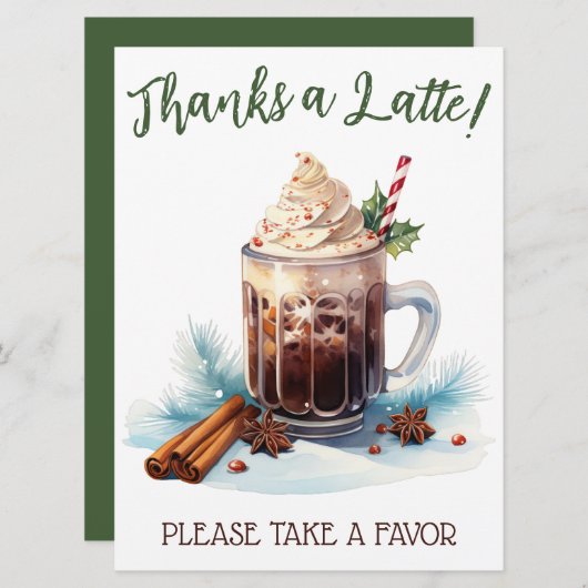 ベビーは醸造、ホリデーアイスコーヒーの好意のサインである 招待状 (正面/裏面)