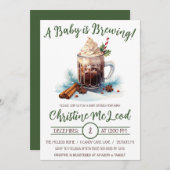ベビーは醸造、ホリデーアイスコーヒージャーベビーシャワー 招待状 (正面/裏面)