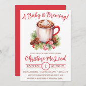 ベビーは醸造、休日ホットココアベビーシャワー 招待状 (正面/裏面)