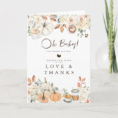 ベビーは醸造 秋のコーヒー赤ちゃんシャワー サンキューカード (正面)