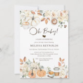 ベビーは醸造 秋のコーヒー赤ちゃんシャワー 招待状 (正面)