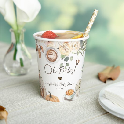 ベビーは醸造 秋のコーヒー赤ちゃんシャワー 紙コップ (インサイチュ)