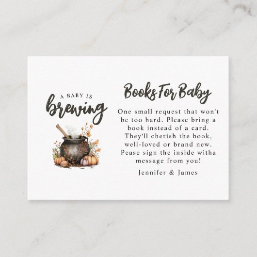 ベビーは醸造 | 赤ちゃんシャワー用の本 エンクロージャーカード (正面)