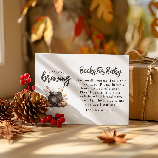 ベビーは醸造 | 赤ちゃんシャワー用の本 エンクロージャーカード