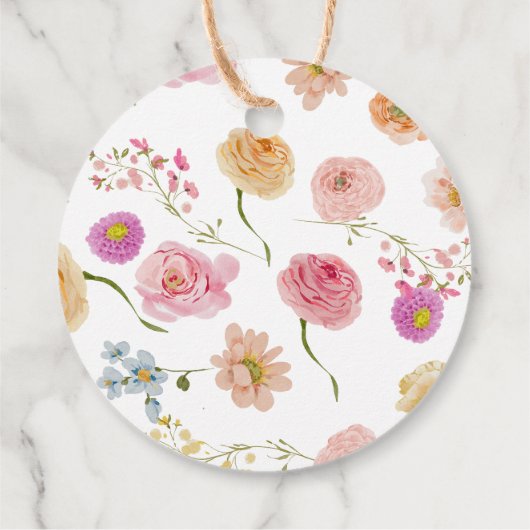 ベビーは野生の花の茶の赤ちゃんシャワーを醸造している フェイバータグ (裏面)