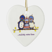 ベビーは3つを-カスタマイズ可能なオーナメント作ります セラミックオーナメント (右)