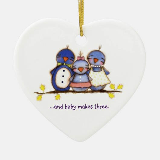 ベビーは3つを-カスタマイズ可能なオーナメント作ります セラミックオーナメント (正面)