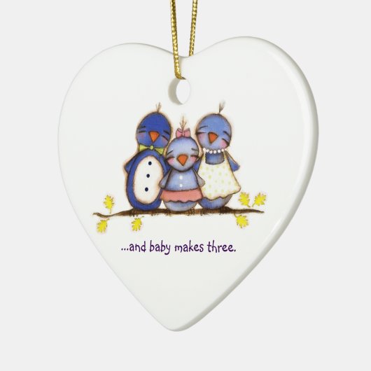 ベビーは3つを-カスタマイズ可能なオーナメント作ります セラミックオーナメント (左)