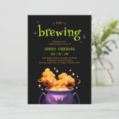 ベビーは、オレンジの魔女ポットベビーシャワーを醸造している 招待状 (スタンド正面)