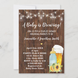 ベビーは、カップルの赤ちゃんシャワーの田舎シックを醸造している 招待状