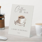 ベビーは、コーヒーバーのペデスタルサインを醸造している 台座サイン (インサイチュ)