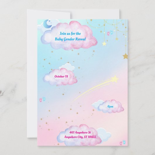 ベビーは？性別の表示招待状 招待状 (正面)