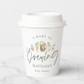 ベビーは、水色のビールベビーシャワーを醸し出している   紙コップ (裏面)