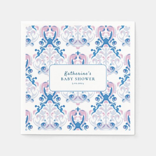 ベビーは、紅茶パーティーフローラベビーシャワーを醸造している スタンダードカクテルナプキン (正面)