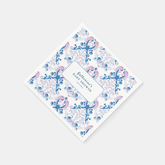 ベビーは、紅茶パーティーフローラベビーシャワーを醸造している スタンダードカクテルナプキン (角)