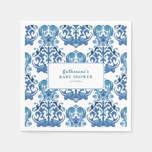 ベビーは、紅茶パーティーフローラベビーシャワーを醸造している スタンダードカクテルナプキン (正面)