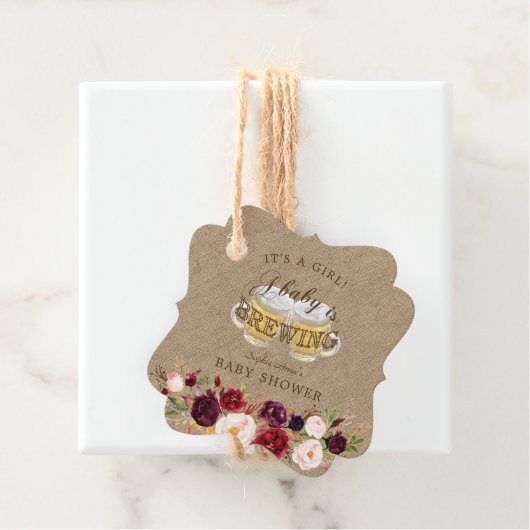 ベビーはBREWING Burlapフローラベビーシャワー フェイバータグ (インサイチュ)