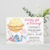 ベビーはBrewing Teaパーティー |バーチャルベビーシャワー 招待状 (スタンド正面)