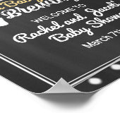 ベビーはChalkboardでウェルカムシャワーサインを醸造している ポスター (角)