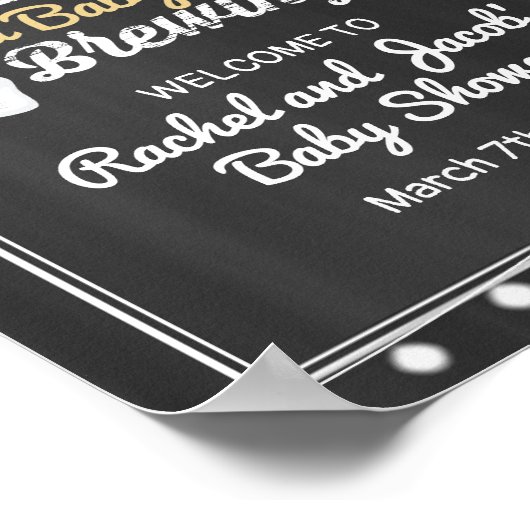ベビーはChalkboardでウェルカムシャワーサインを醸造している ポスター (角)