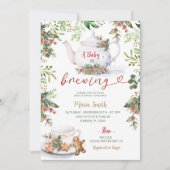 ベビーはChinoiserie紅茶のパーティー赤ちゃんシャワーを醸造している 招待状 (正面)