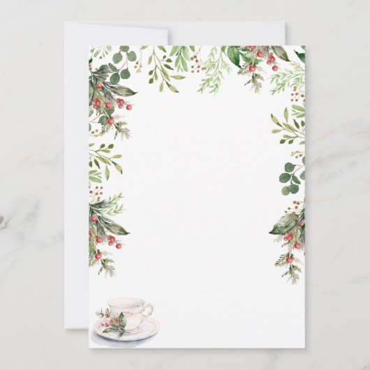 ベビーはChinoiserie紅茶のパーティー赤ちゃんシャワーを醸造している 招待状 (裏面)