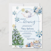 ベビーはChinoiserie紅茶のパーティー赤ちゃんシャワーを醸造している 招待状 (正面)