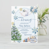 ベビーはChinoiserie紅茶のパーティー赤ちゃんシャワーを醸造している 招待状 (スタンド正面)