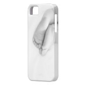 ベビーはiPhoneの場合をつま先で触ます Case-Mate iPhoneケース (裏面左)