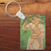 ベビーはMary CassattによってAppleに到達 キーホルダー (正面)